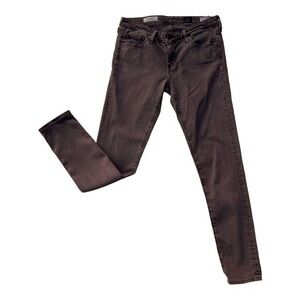 AG‎ Adriano Goldschmied The Super Skinny Brown Jeans Size 27